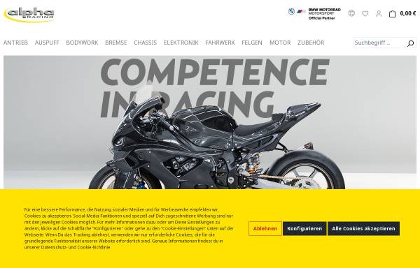 Vorschau von www.alpharacing.com, alpha Racing GmbH & Co. KG - BMW Superbike Projekt