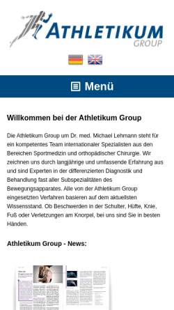 Vorschau der mobilen Webseite www.athletikum-group.de, Athletikum Group