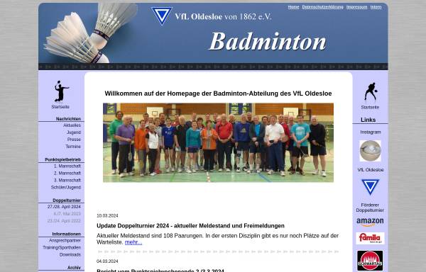 Vorschau von www.badminton-oldesloe.de, VfL Oldesloe von 1862 e.V.