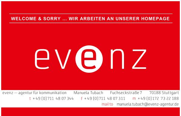 Vorschau von www.evenz-agentur.de, Evenz Agentur für Kommunikation Manuela Tubach