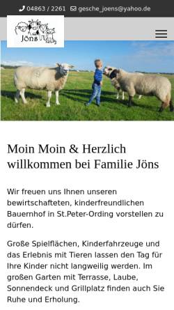Vorschau der mobilen Webseite web.bauernhof-joens.de, Bauernhof Jöns