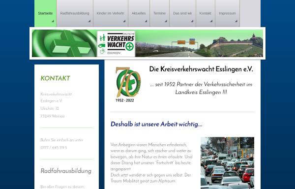Vorschau von www.kvw-esslingen.de, Kreisverkehrswacht Esslingen e.V.