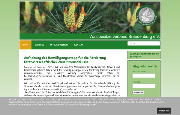 Vorschau von www.waldbesitzerverband-brandenburg.de, Waldbesitzerverband-Brandenburg e.V.