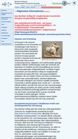 Vorschau der mobilen Webseite web.fu-berlin.de, Berliner Kolleg für Vergleichende Geschichte Europas (BKVGE)