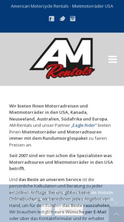 Vorschau der mobilen Webseite www.am-rentals.de, American Motorcycle Tours