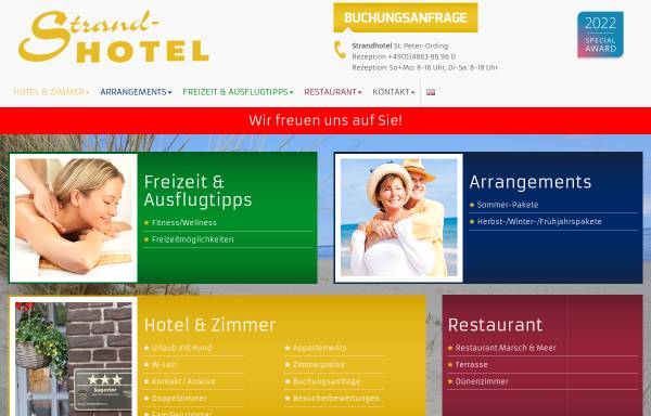 Vorschau von www.strandhotelstpeterording.de, Strandhotel