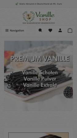 Vorschau der mobilen Webseite www.vanille-shop.de, Vanille Shop, Wolfgang Hachmann GmbH