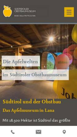 Vorschau der mobilen Webseite www.obstbaumuseum.it, Lana, Südtiroler Obstbaumuseum