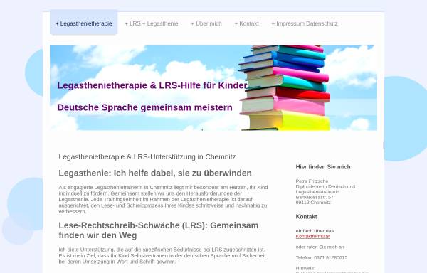 Vorschau von www.deutsch-schreiben-lesen.de, Legasthenietrainer Petra Fritzsche