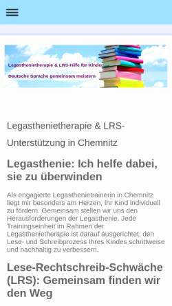 Vorschau der mobilen Webseite www.deutsch-schreiben-lesen.de, Legasthenietrainer Petra Fritzsche