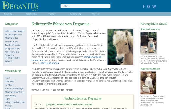 Vorschau von www.deganius.de, Deganius - Kräuter für Pferde