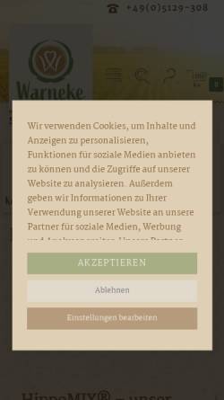 Vorschau der mobilen Webseite www.hippomix.de, Heinrich Warneke, Mischfutterbetrieb