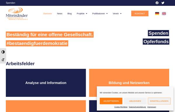 Vorschau von www.miteinander-ev.de, Miteinander e.V. - Netzwerk für Demokratie und Weltoffenheit in Sachsen-Anhalt