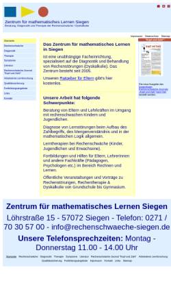 Vorschau der mobilen Webseite www.rechenschwaeche-siegen.de, Zentrum für mathematisches Lernen Siegen