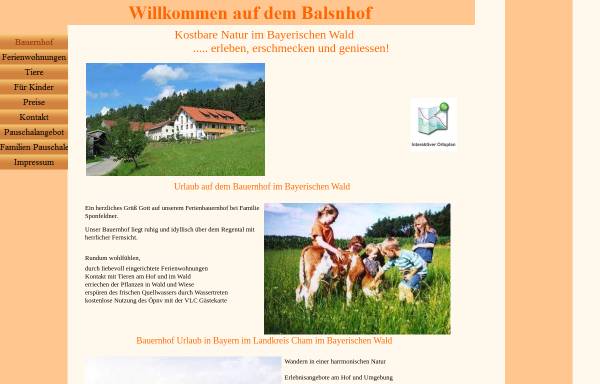 Vorschau von www.sponfeldner.de, Urlaub auf dem Balsnhof