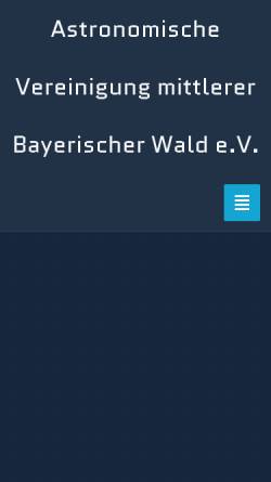 Vorschau der mobilen Webseite www.bayerwald-sternwarte.de, Astronomische Vereinigung mittlerer bayerischer Wald e.V.