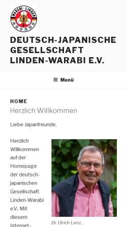 Vorschau der mobilen Webseite www.djg-linden-warabi.de, DJG Linden-Warabi