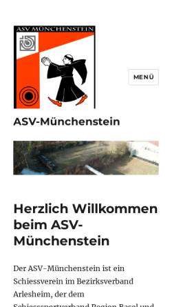 Vorschau der mobilen Webseite www.asv-muenchenstein.ch, Arbeiterschiessverein Münchenstein