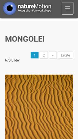 Vorschau der mobilen Webseite www.nature-motion.de, Dirk Pfuhl: Mongolei