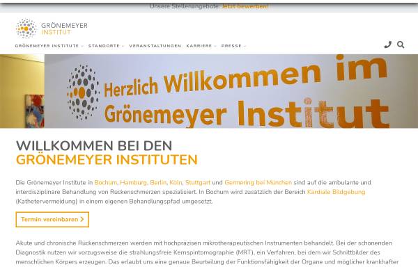 Vorschau von www.groenemeyerinstitut.de, Grönemeyer Institut für Mikrotherapie