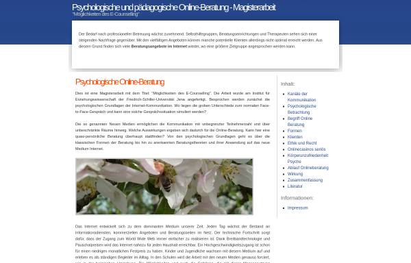 Vorschau von www.beratung-online.info, Möglichkeiten des E-Counselling