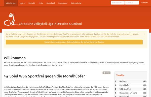 Vorschau von www.graphican.de, Inoffizielle Volleyball-Hobbyliga des CVJM Dresden
