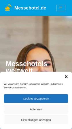 Vorschau der mobilen Webseite www.messehotels.de, Messehotels.de