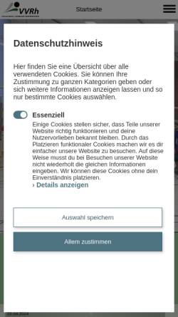 Vorschau der mobilen Webseite vvrh.de, Volleyballverband Rheinhessen