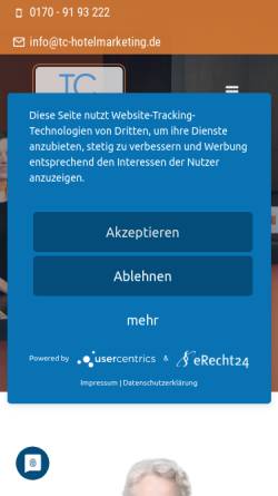 Vorschau der mobilen Webseite www.tc-hotelmarketing.de, T.C. Hotel Marketing