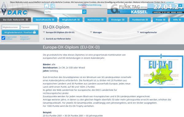 Vorschau von www.darc.de, Europa-DX-Diplom (EU-DX-D)