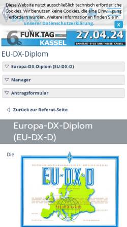 Vorschau der mobilen Webseite www.darc.de, Europa-DX-Diplom (EU-DX-D)