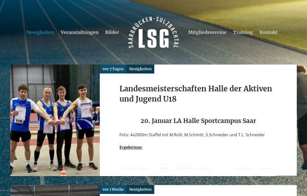 Vorschau von www.lsg-sb-sulzbachtal.de, LSG Leichtathletik-Startgemeinschaft Saarbrücken Sulzbachtal