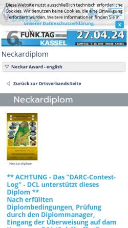 Vorschau der mobilen Webseite www.darc.de, Neckar-Diplom