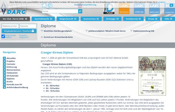 Vorschau von www.darc.de, Westfalen-Süd-Burgendiplom, Cranger Kirmes-Diplom