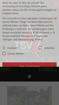 Vorschau der mobilen Webseite www.tsv-goldebek.de, TSV Goldebek