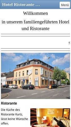 Vorschau der mobilen Webseite www.hotelristorantekurtz.de, Hotel Ristorante Kurtz