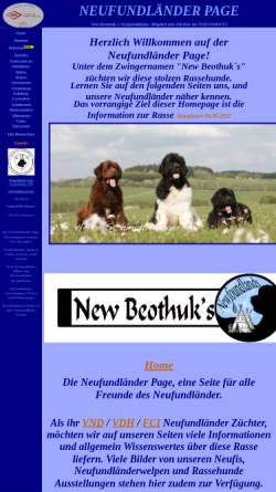 Vorschau der mobilen Webseite www.neufundlaender-page.de, New Beothuk´s