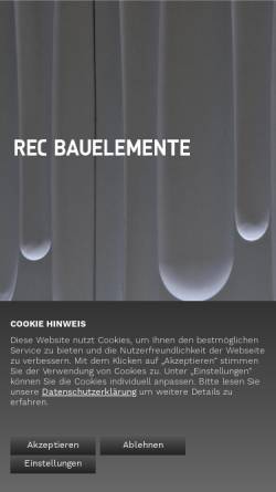Vorschau der mobilen Webseite www.rec-berlin.com, REC Bauelemte GmbH