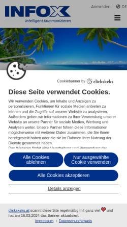 Vorschau der mobilen Webseite www.infox.de, Infox GmbH & Co. Informationslogistik KG
