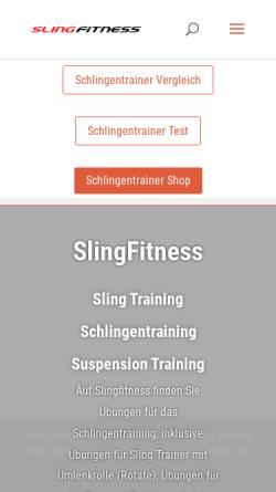 Vorschau der mobilen Webseite slingfitness.de, Sling Fitness Training