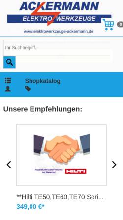 Vorschau der mobilen Webseite www.elektrowerkzeuge-ackermann.de, Elektrowerkzeuge-Ackermann GmbH