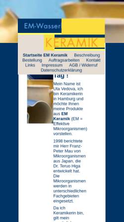 Vorschau der mobilen Webseite www.em-keramik-vedova.de, EM Keramik Vedova