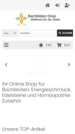 Vorschau der mobilen Webseite www.bach-blueten-shop.de, Bachblüten Shop Silvia Wenz
