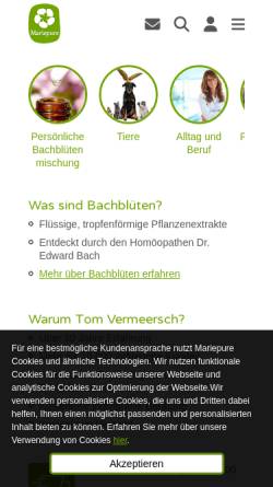 Vorschau der mobilen Webseite www.bachblueteninformation.de, Bachblüteninformation Ser Feliz bvba