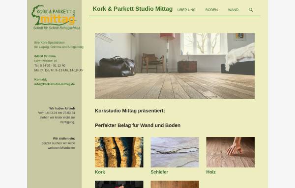 Vorschau von www.kork-studio-mittag.de, Korkstudio Mittag