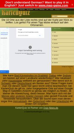 Vorschau der mobilen Webseite www.kartenquiz.de, KartenQuiz