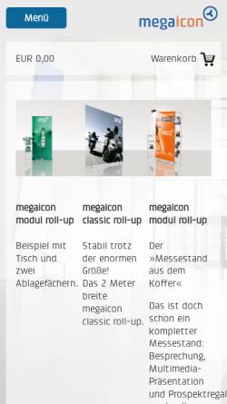 Vorschau der mobilen Webseite www.megaicon.at, Megaicon mobile Bildwerbung Inh. Uwe Grüneis