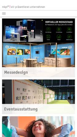 Vorschau der mobilen Webseite www.mkpi.de, MKPI Marketing Aktiengesellschaft