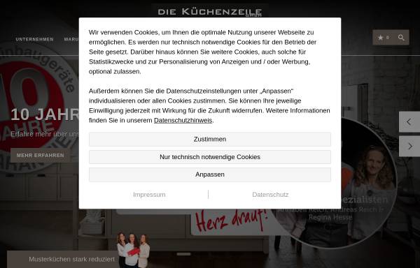 Vorschau von www.diekuechenzeile.de, Die Küchenzeile GmbH