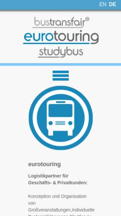 Vorschau der mobilen Webseite www.eurotouring.de, EuroTouring Ltd. & Co. KG